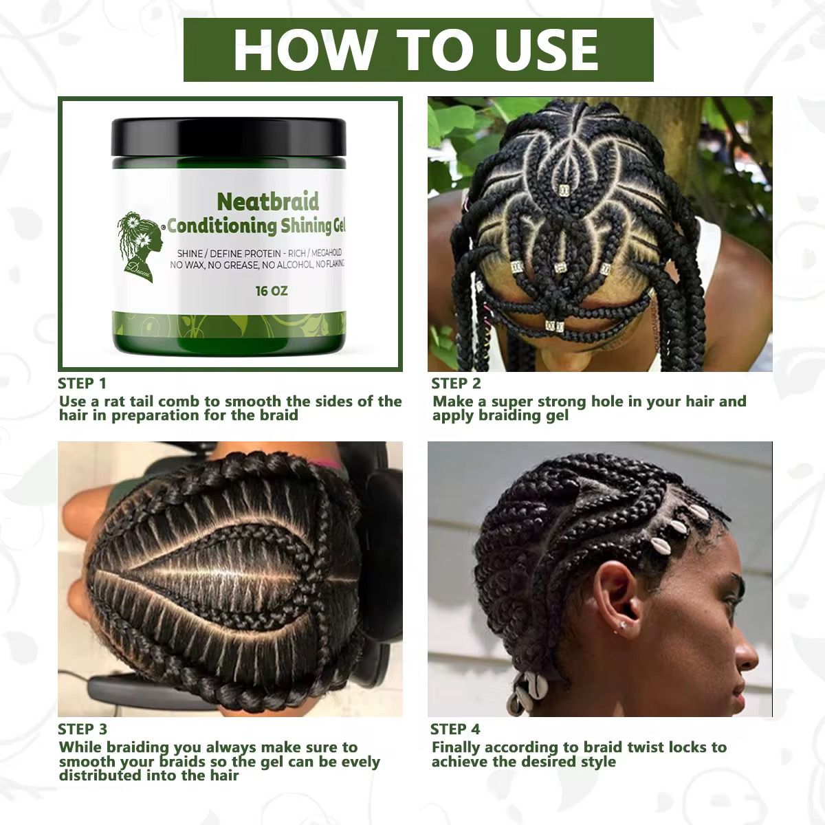 Neatbraid Conditioning Shining Braiding Gel 16 oz.