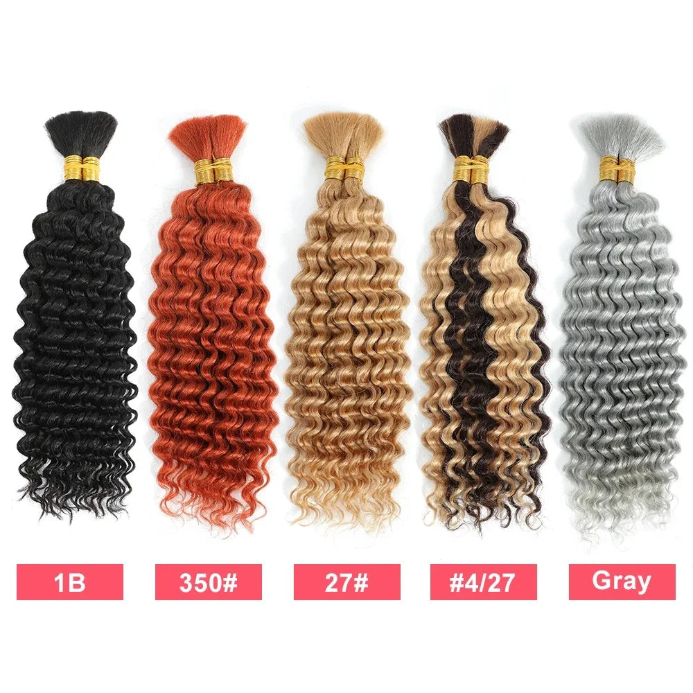 Deep Wave Bulk Human Hair for Braiding Human Braiding Hair Extensions 100g