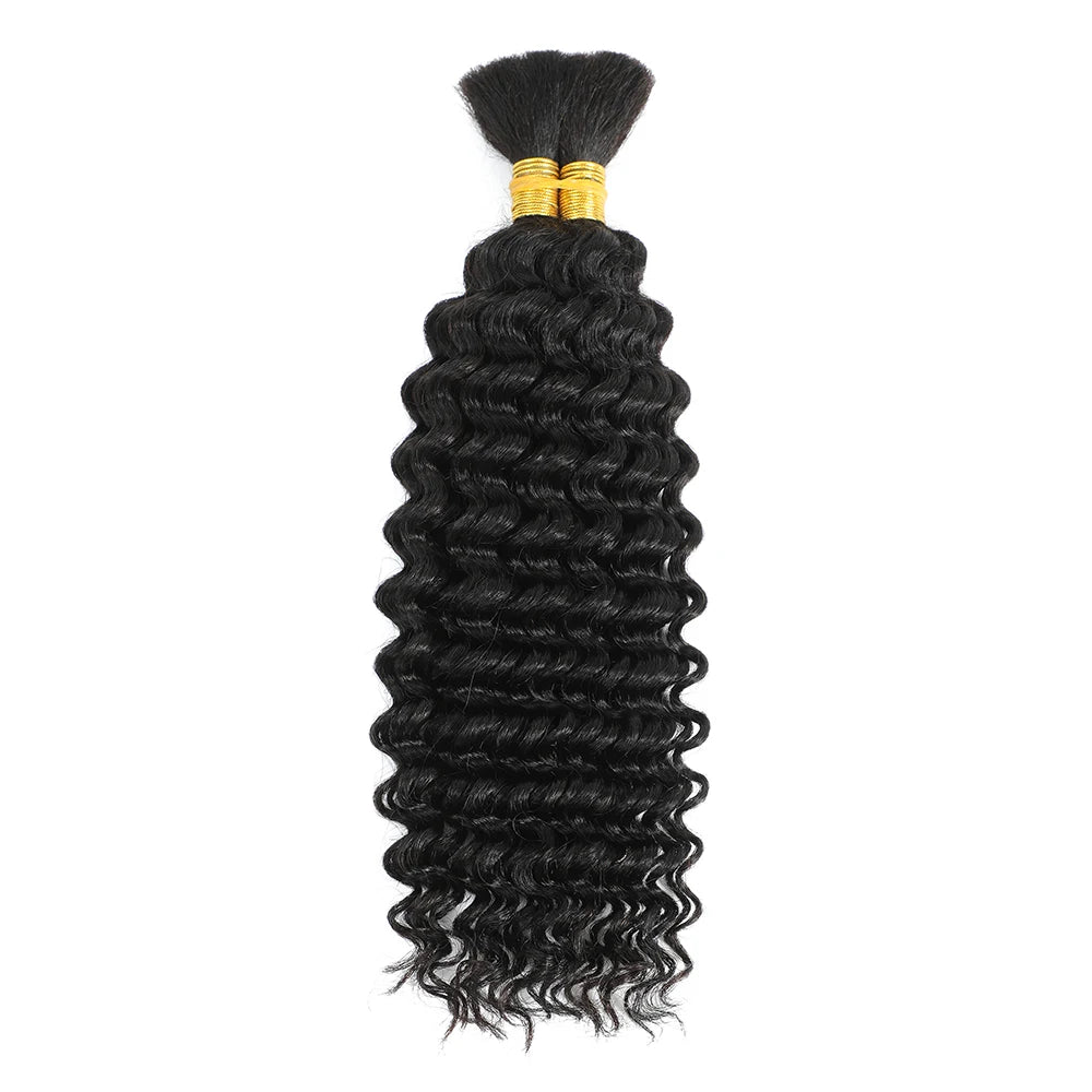 Deep Wave Bulk Human Hair for Braiding Human Braiding Hair Extensions 100g