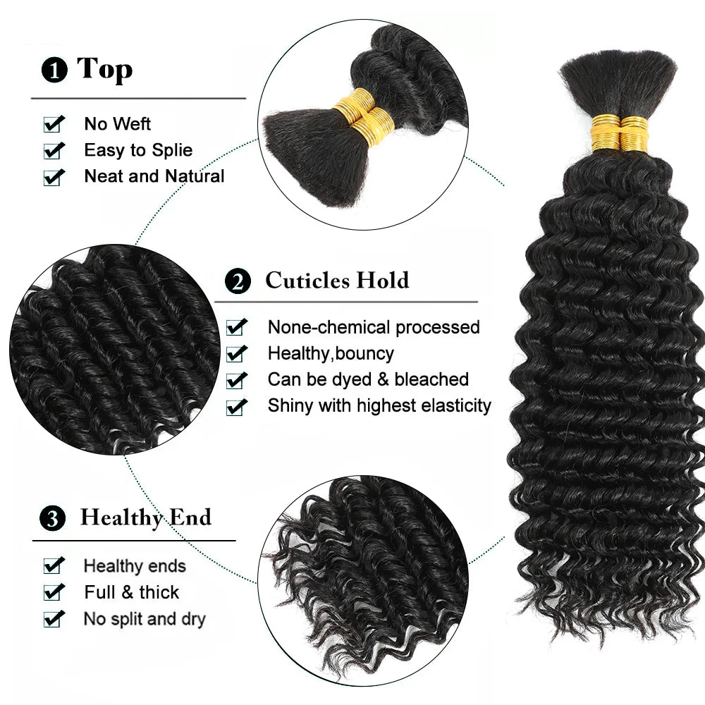 30 40 Inch Curly Human Hair Loose Bundles 100% Brazilian