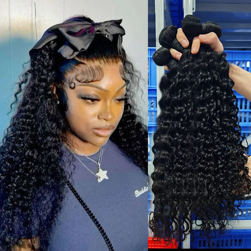 30 40 Inch Curly Human Hair Loose Bundles 100% Brazilian
