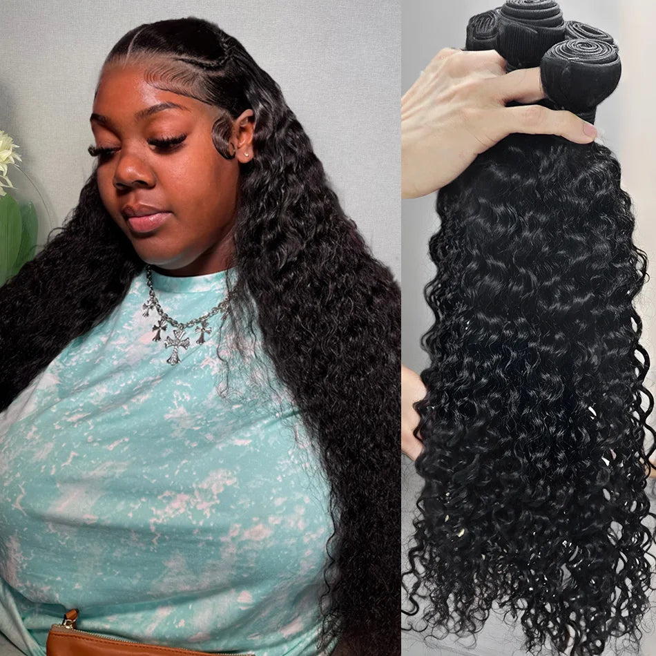 30 40 Inch Curly Human Hair Loose Bundles 100% Brazilian